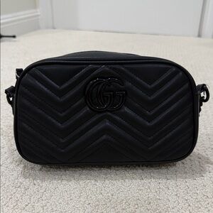 Black Quilted GG Crossbody Bag